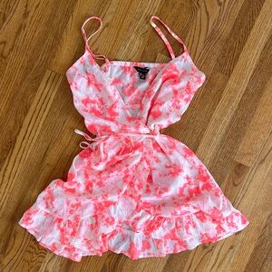 Pink and White Wrap Sundress
